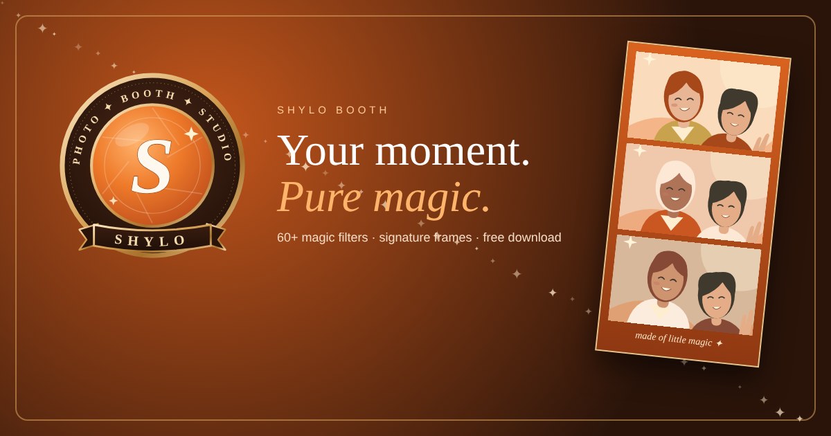 Premium orange photo strip with the SHYLO emblem